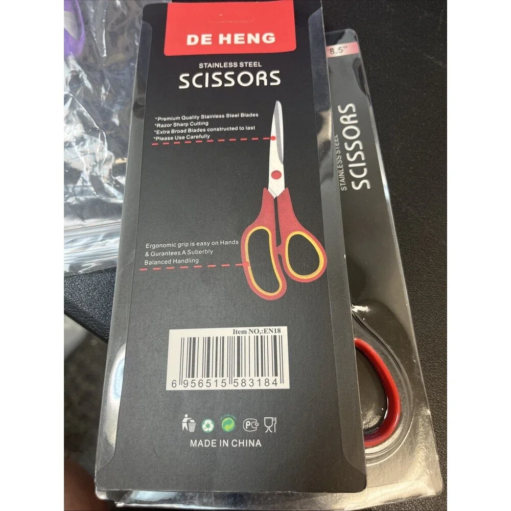 8-in Stainless Steel Blade & Abs Handle Scissors: 1 Pack